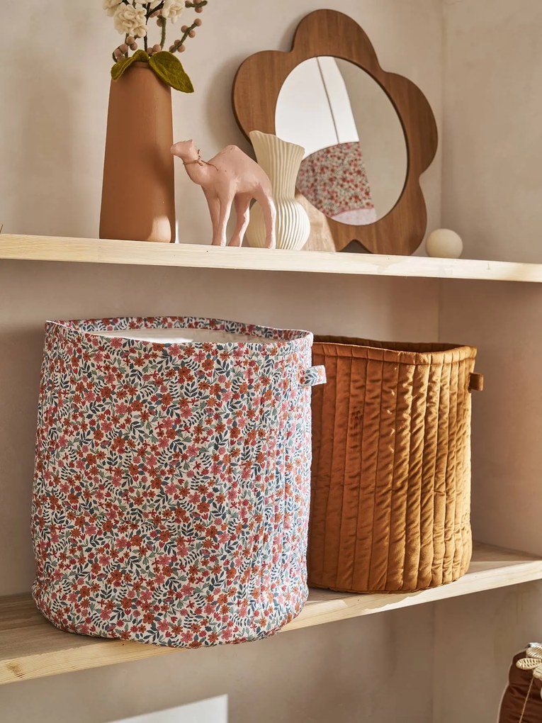 Conjunto de 2 cestos Retro Flower, para criança canela