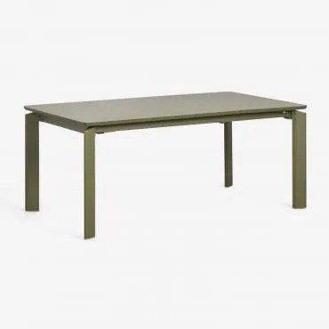 Mesa De Jardim Retangular Extensível Em Alumínio Milenca Verde Azeitona Intenso & 180 - 240 - 300 X 100 Cm - Sklum