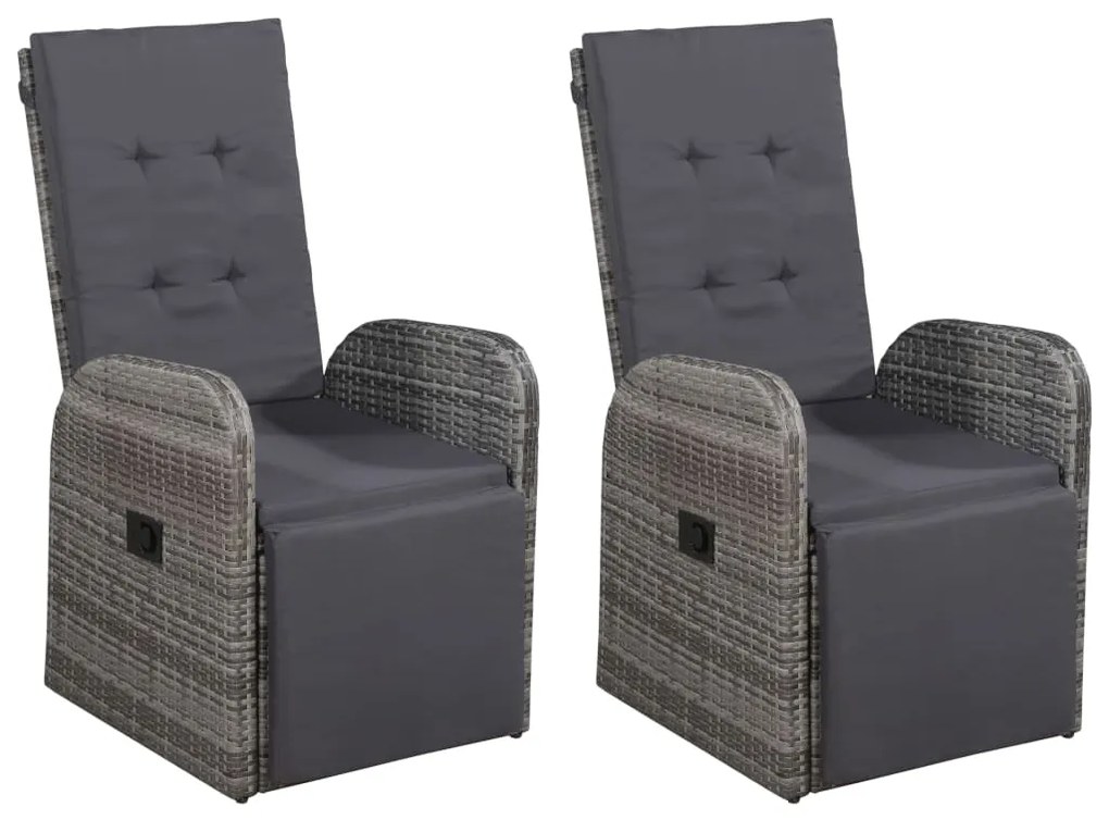 3 pcs conjunto de jantar para jardim cinzento