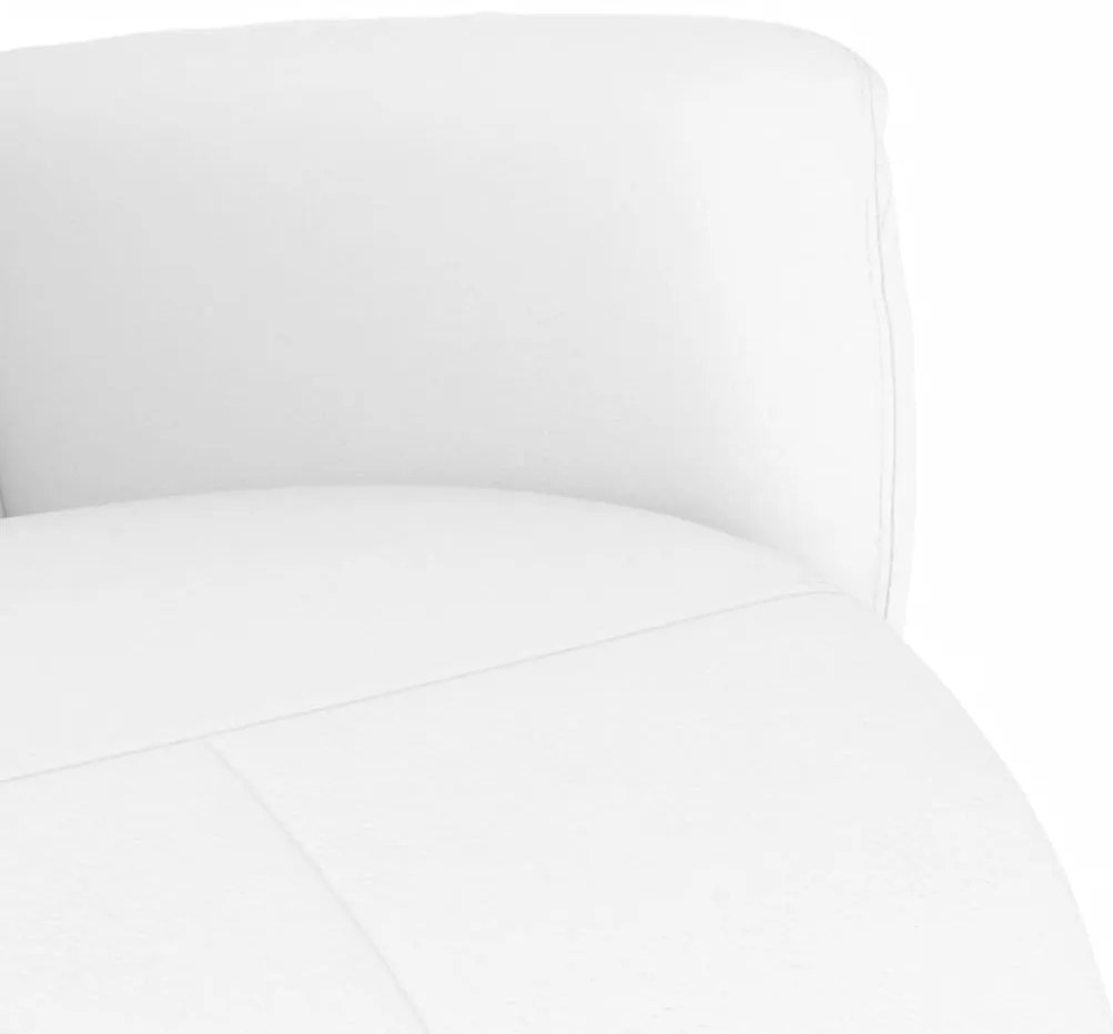 Cadeira reclinável com apoio de pés couro artificial branco