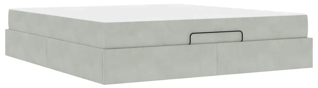 Estrutura da Cama Outros Cinzento-claro 180 x 200 cm Veludo