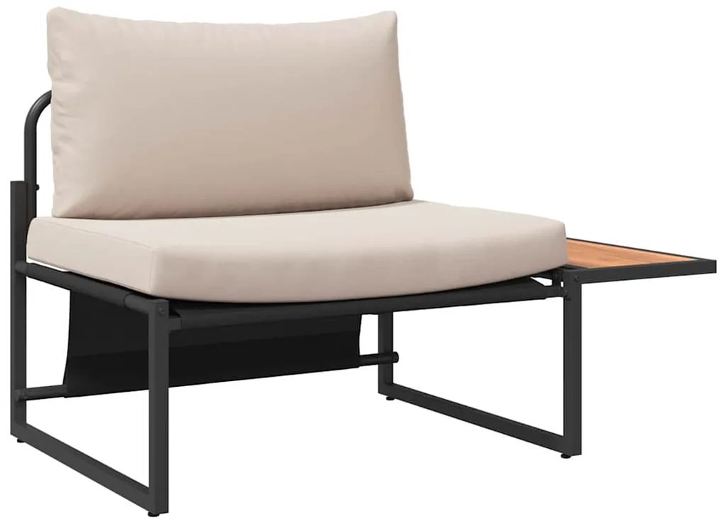 Conjunto de Sofá de Jardim de 3 Peças com Almofadas Taupe