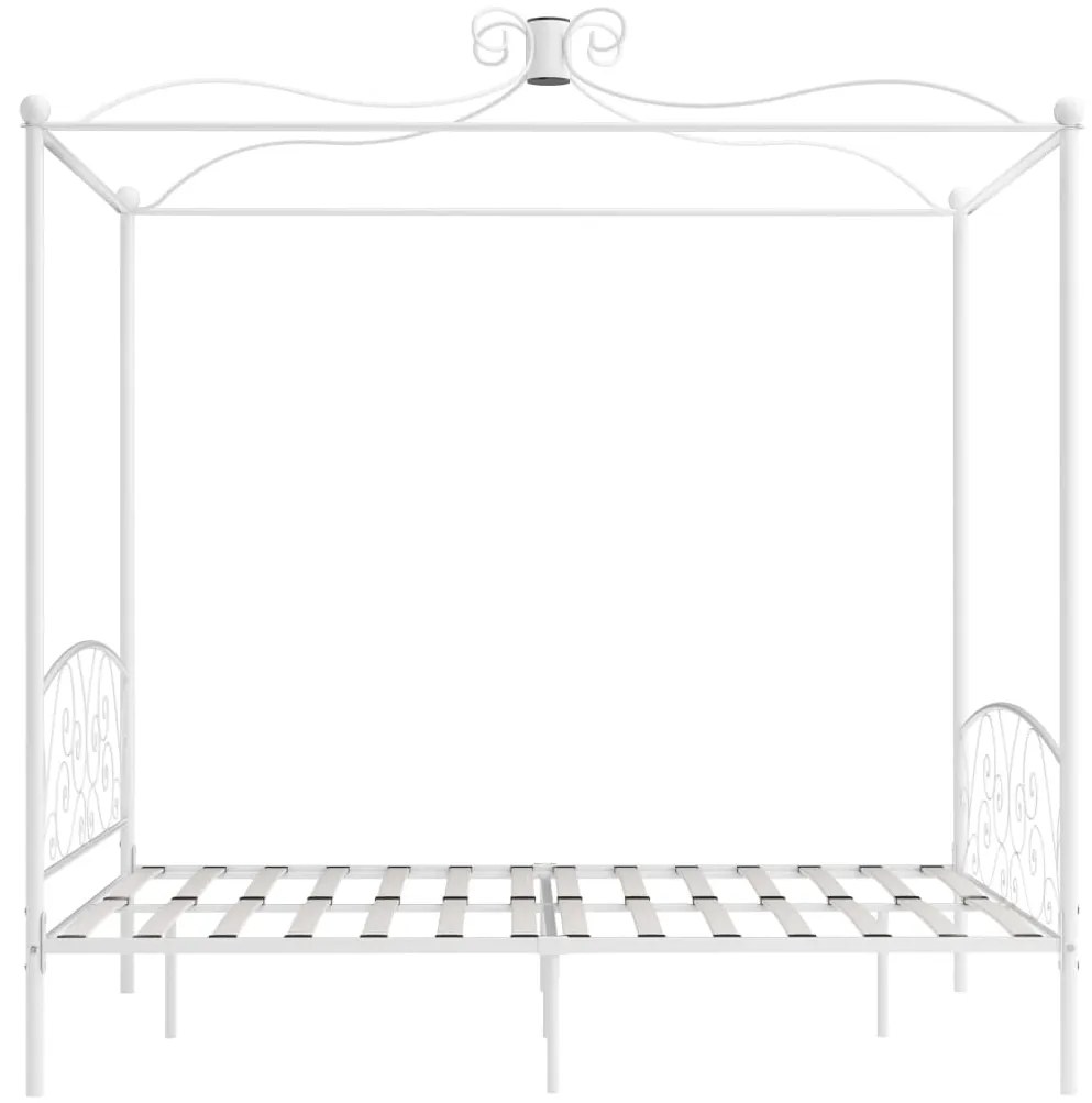 Estrutura de cama dossel 160x200 cm metal branco