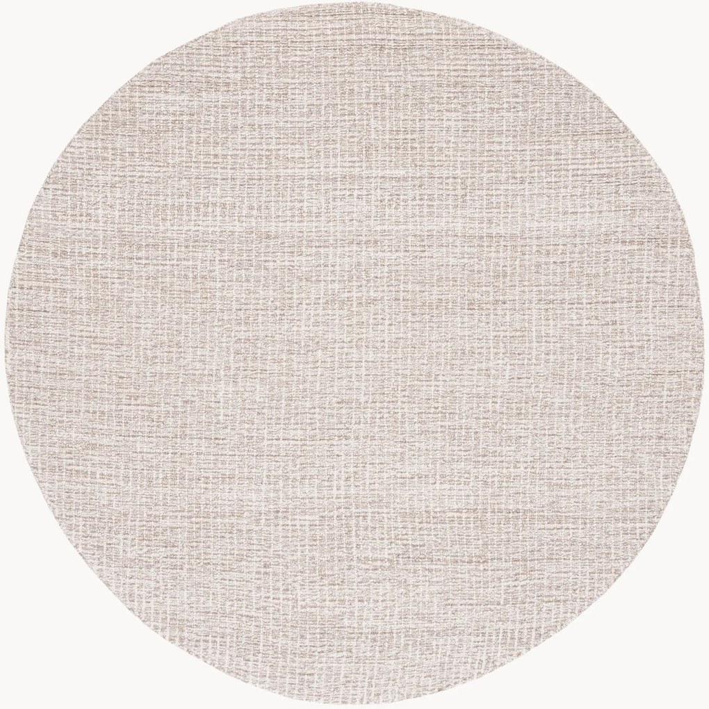 Tapete redondo em lã artesanal de pelo curto Phaedra