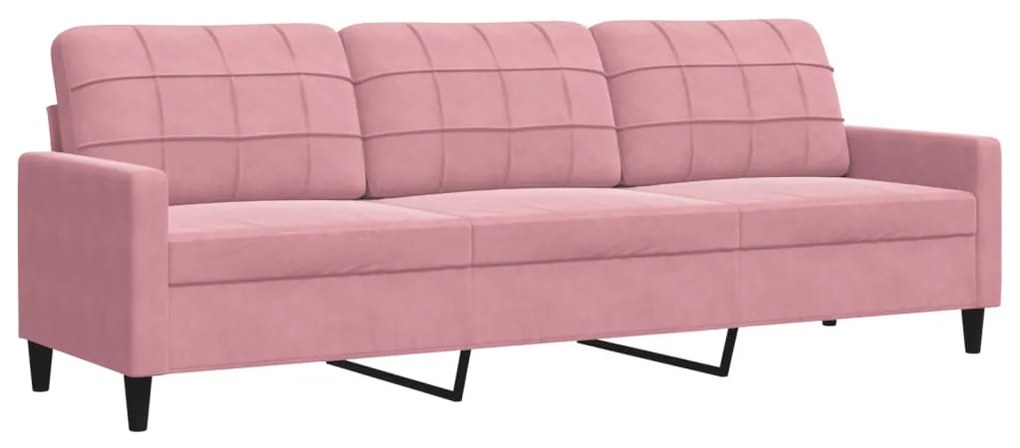 4 pcs conjunto de sofás com almofadões e rolos veludo rosa