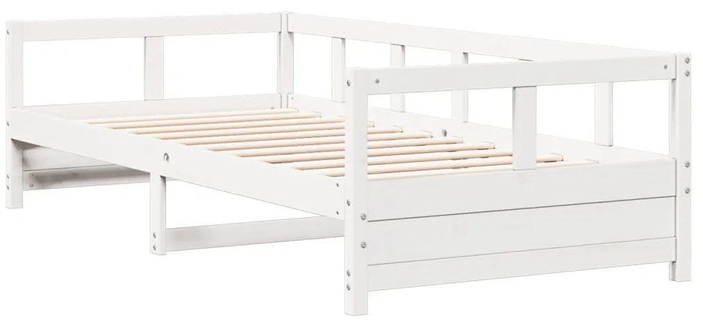Sofá-cama sem colchão 80x200 cm madeira de pinho maciça branco