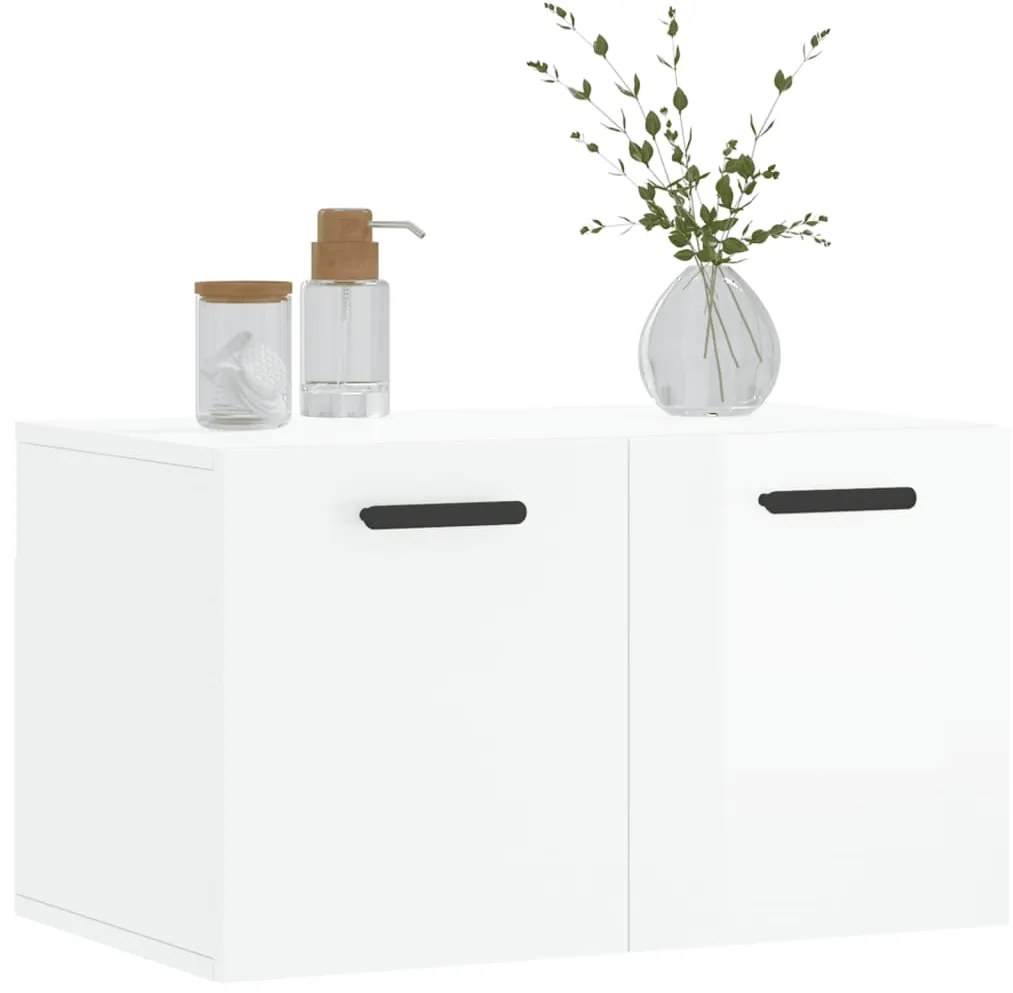 Armário parede 60x36,5x35 cm derivados madeira branco brilhante