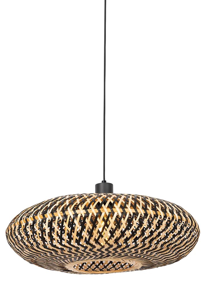 Candeeiro de suspensão oriental preto bambu 50 cm - Ostrava Oriental