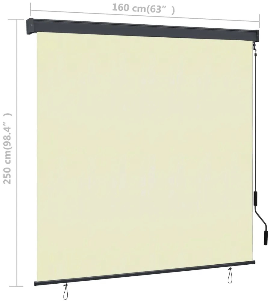 Estore de rolo para exterior 160x250 cm creme