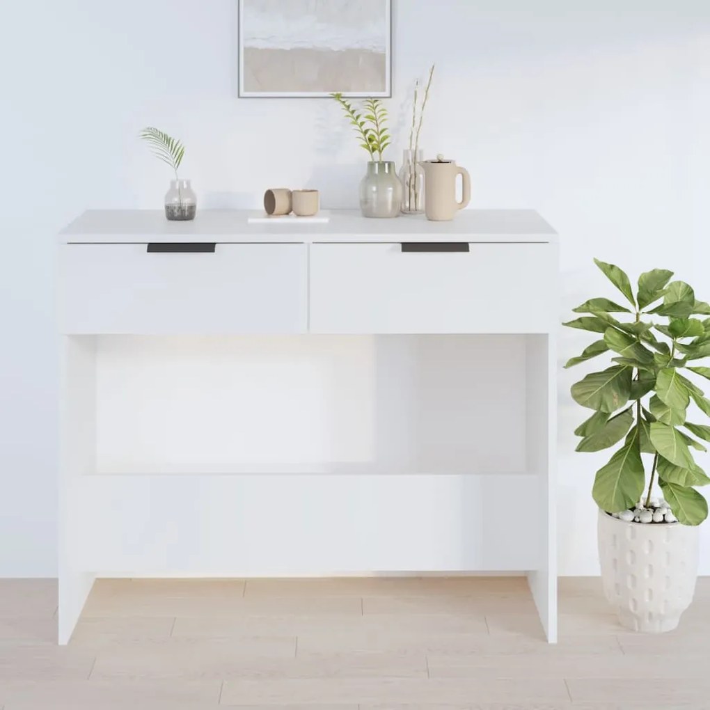 Mesa consola 90x36x75 cm derivados de madeira branco