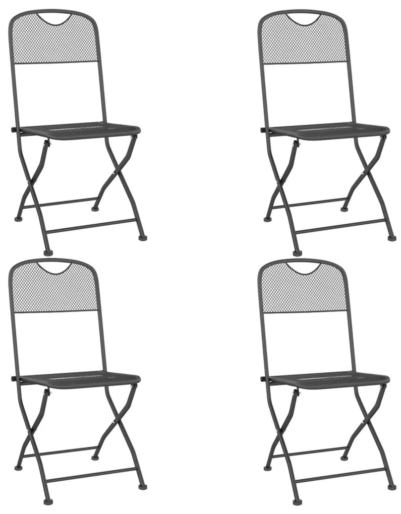 5 pcs conjunto de jantar para jardim rede de metal antracite