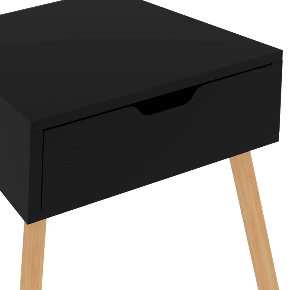 Mesa de cabeceira derivados de madeira preto brilhante