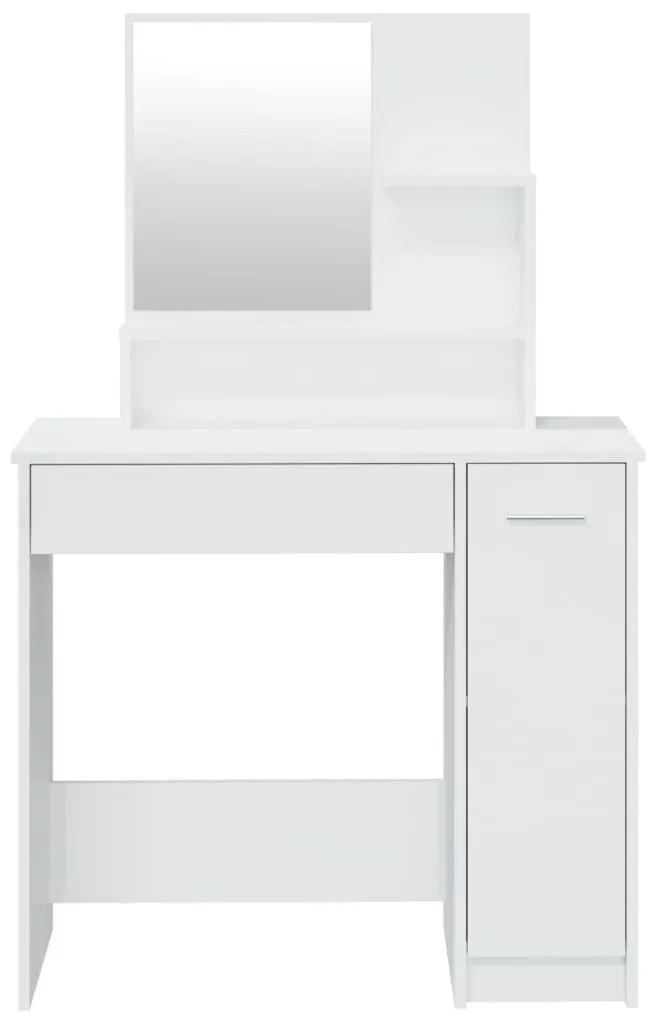Toucador com espelho 86,5x35x136 cm branco brilhante