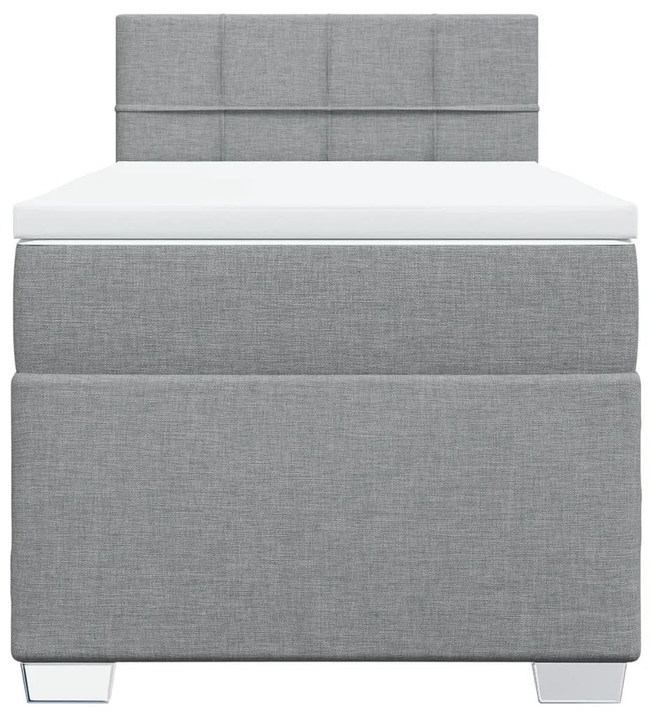 Cama com molas/colchão 80x200 cm tecido cinza-claro