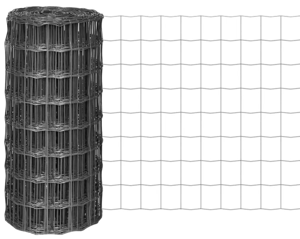 Cerca 10x0,8 m aço cinzento