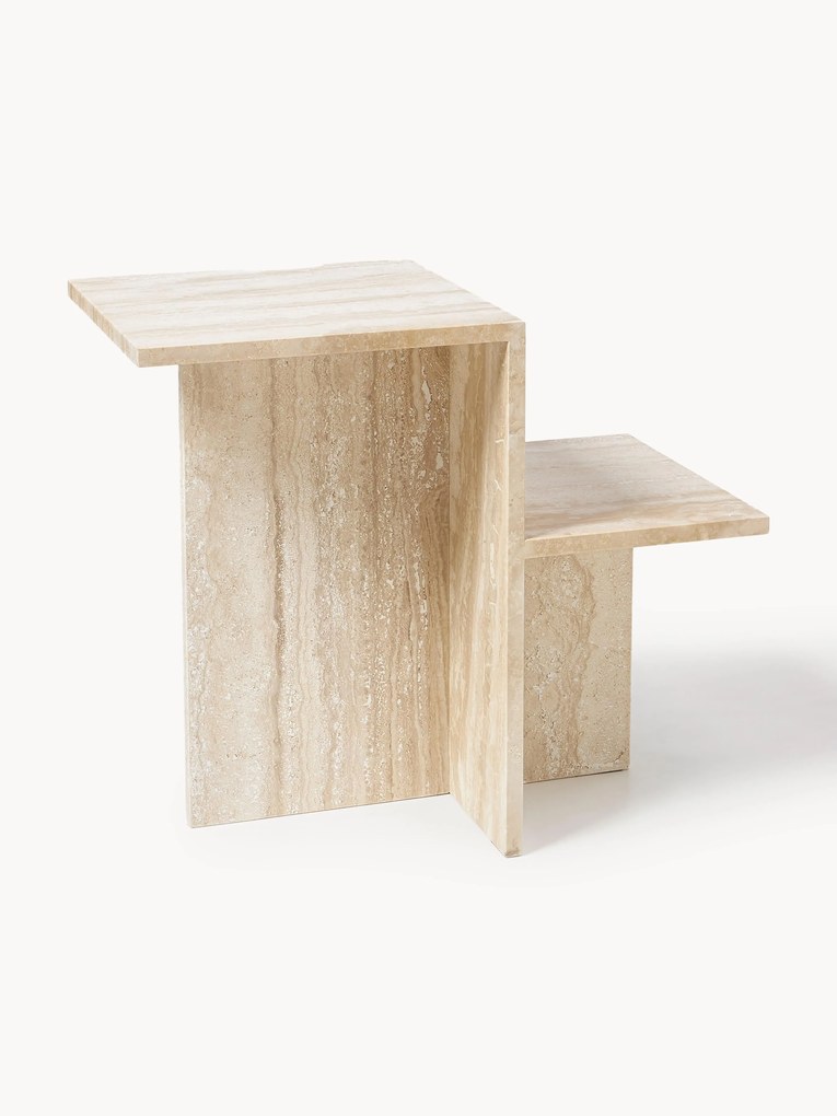Mesa de apoio em travertino com dois tampos Distinct