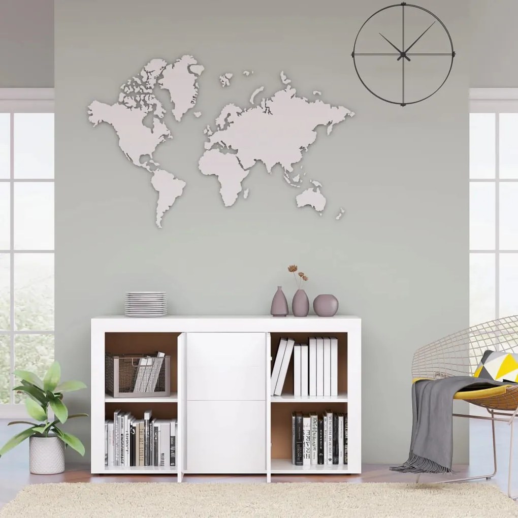 Aparador 120x36x69 cm derivados de madeira branco brilhante