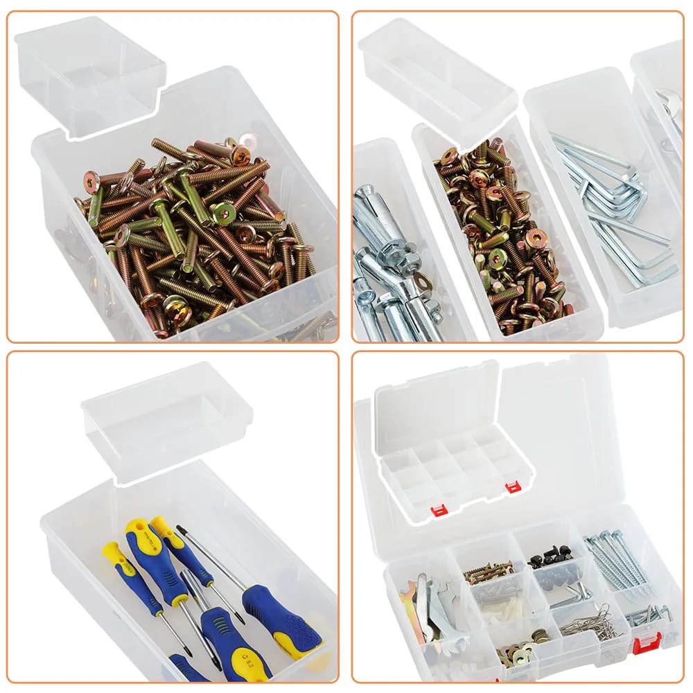 Organizador de ferramentas para casa e garagem 29,5 x 19,5 x 16 cm Laranja + Cinzento
