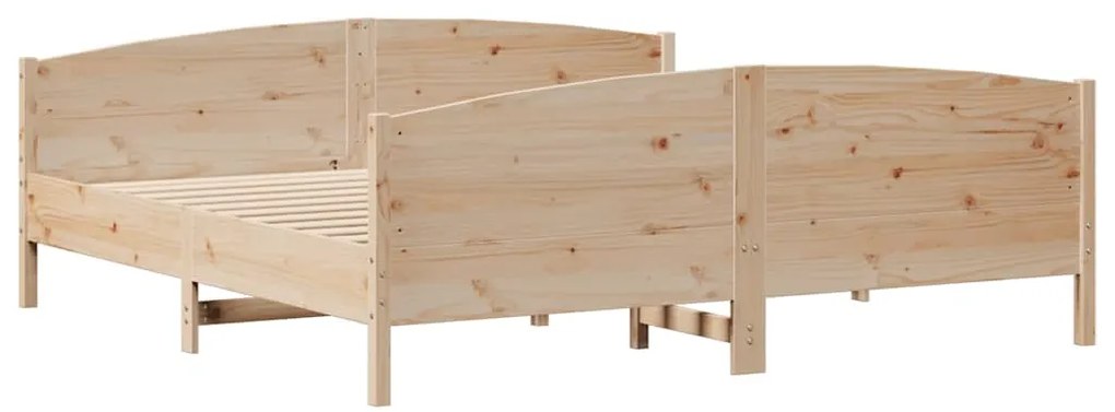 Cama sem colchão 200x200 cm madeira de pinho maciça