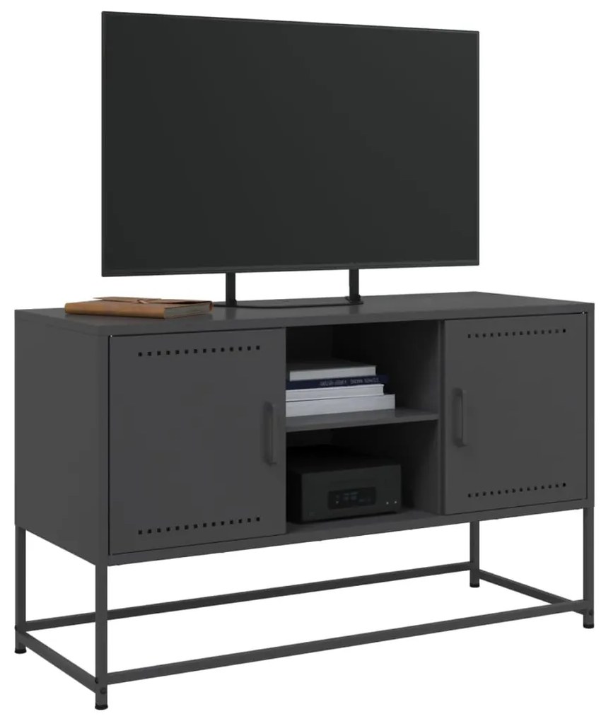 Móvel de TV 100,5x39x60,5 cm aço preto