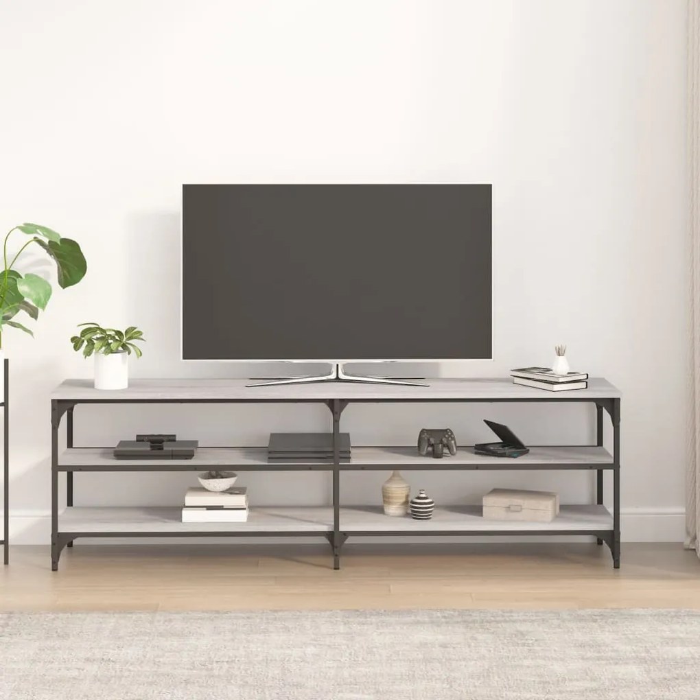Móvel para TV 160x30x50 cm derivados de madeira cinzento sonoma