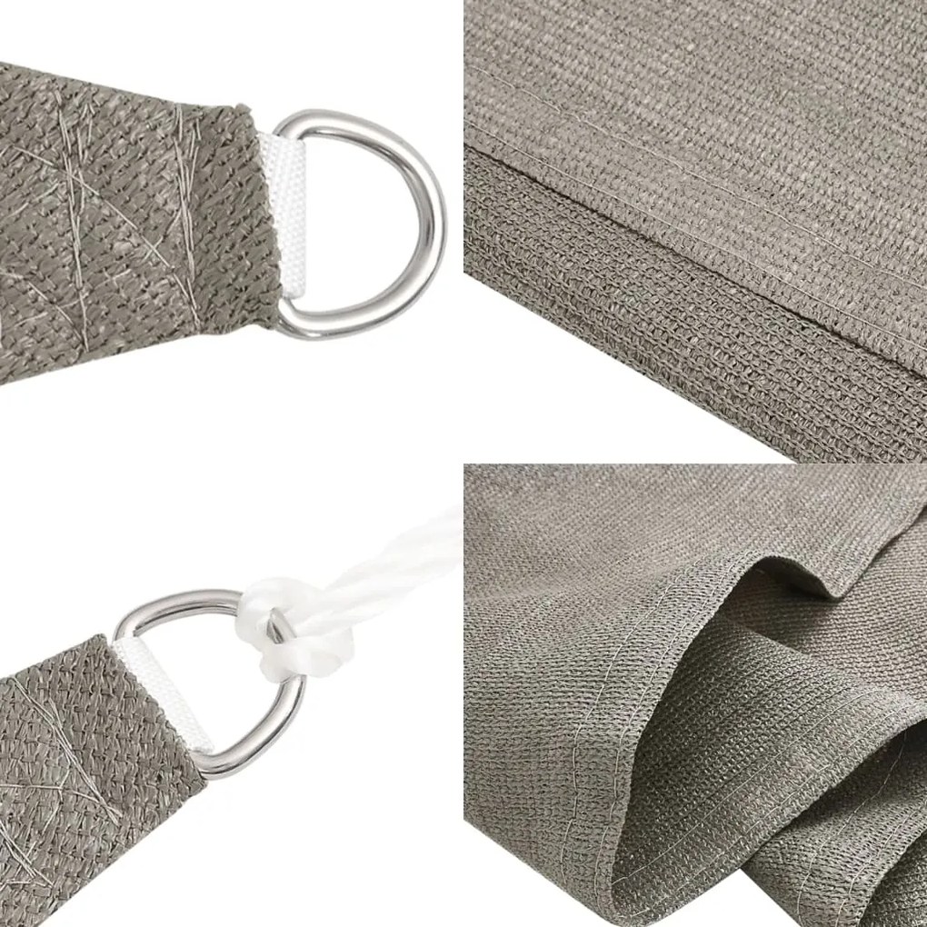 Para-sol estilo vela triangular 160g/m² 5x6x6m PEAD cinza-claro