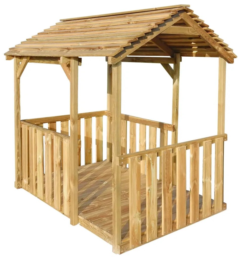 vidaXL Pavilhão/casa de brincar de exterior 122,5x160x163 cm pinho