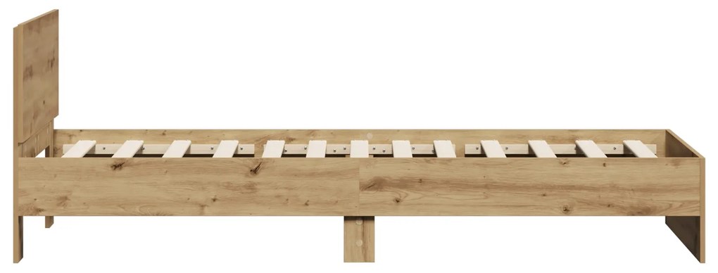 Estrutura de Cama sem Colchão com Cabeceira Carvalho Artisan 75x190 cm