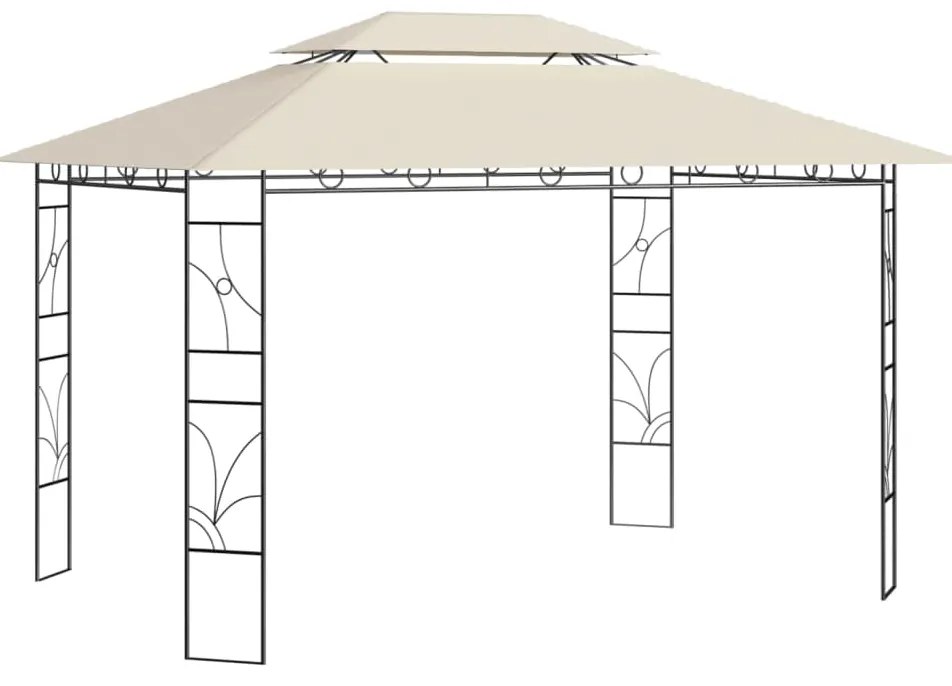 vidaXL Gazebo 4x3x2,7 m 160 g/m² cor creme