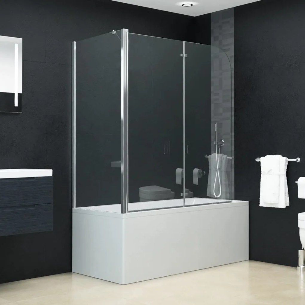 144676 vidaXL Divisória de chuveiro c/ dobragem dupla ESG 120x68x130 cm