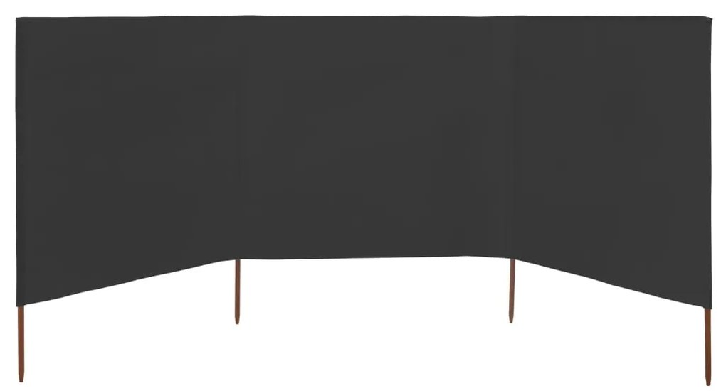 Para-vento com 3 painéis em tecido 400x120 cm antracite