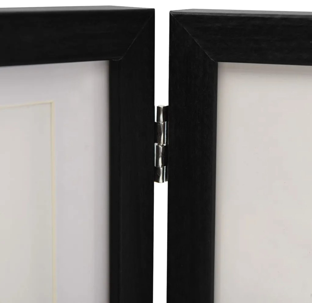 Moldura com três dobras 22x15 cm+2x(10x15 cm) preto