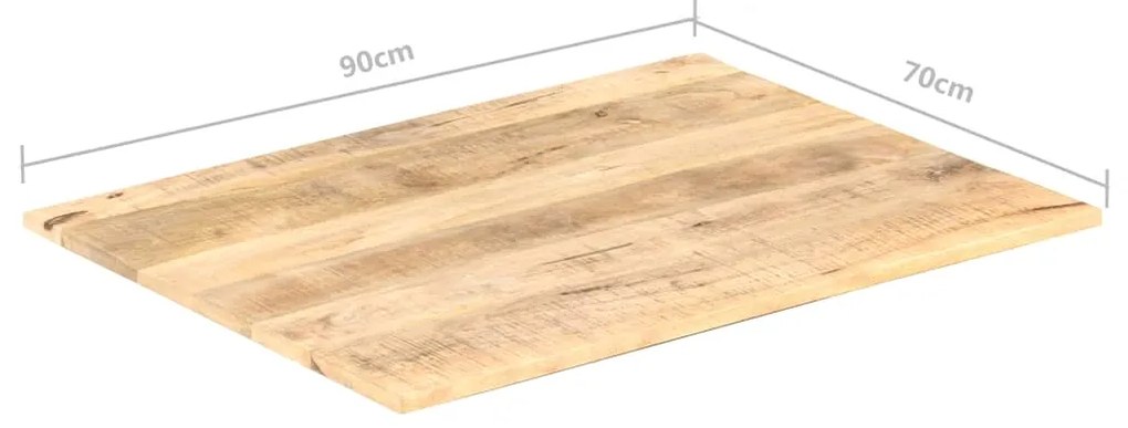 Tampo de mesa madeira de mangueira maciça 15-16 mm 90x70 cm