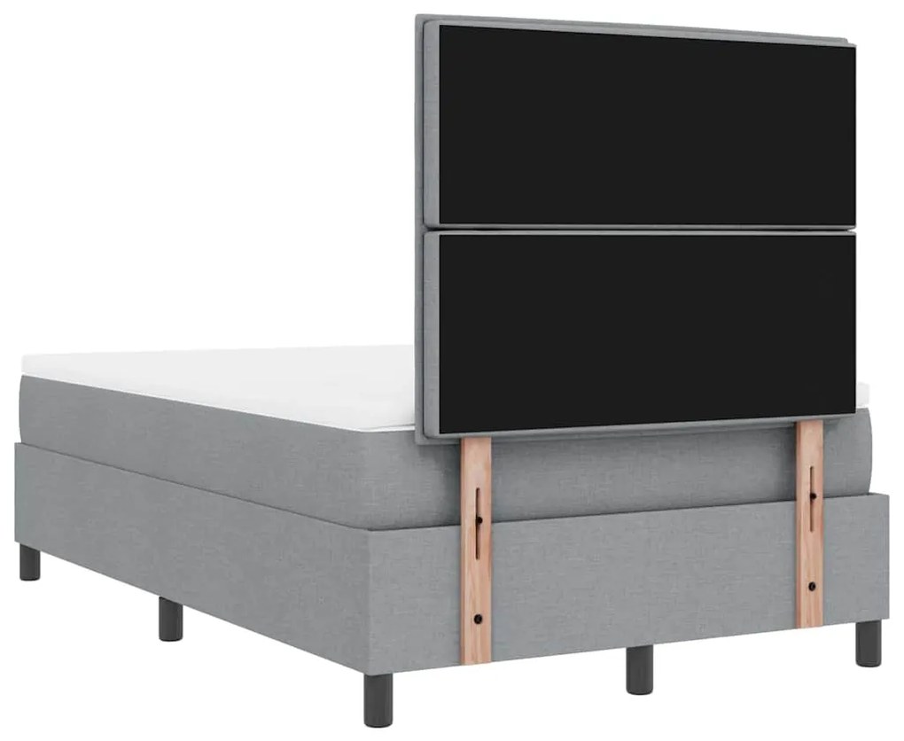 Cama Box Spring com Colchão Cinza Claro Cama de Tecido