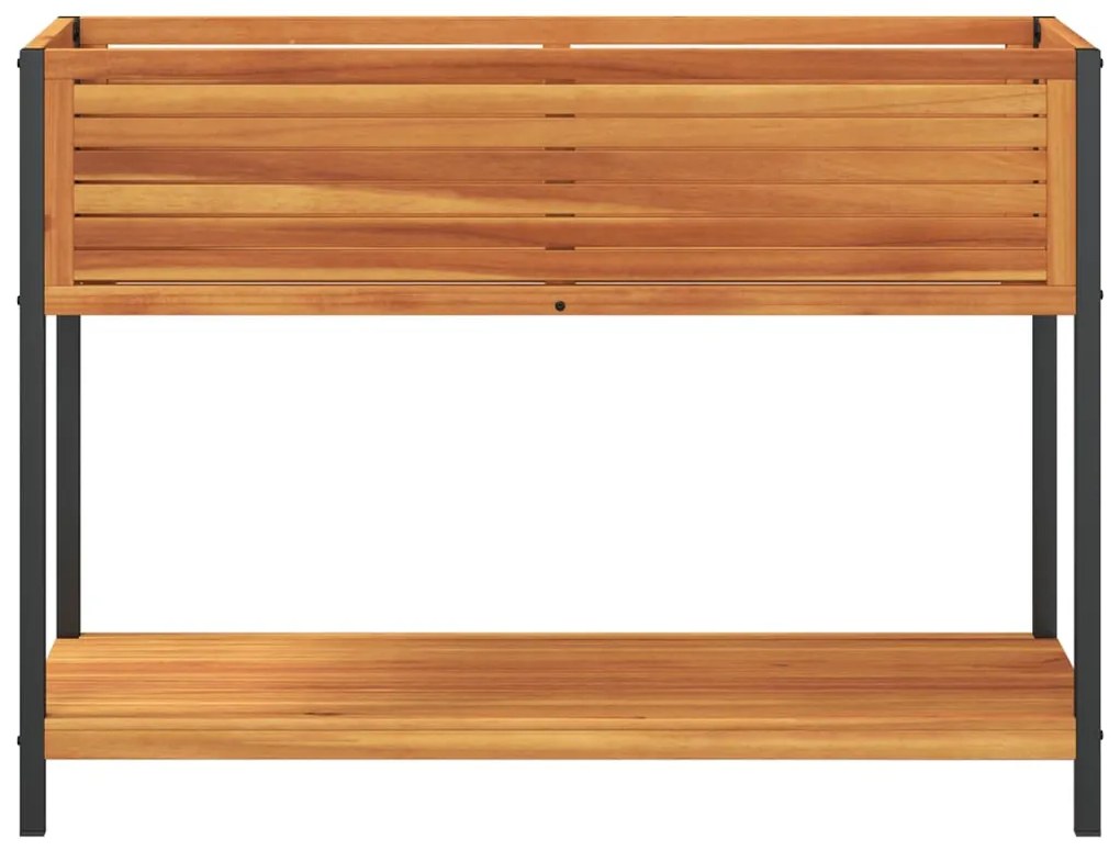Vaso/floreira de jardim c/ prateleira 110x45x80 cm acácia/aço