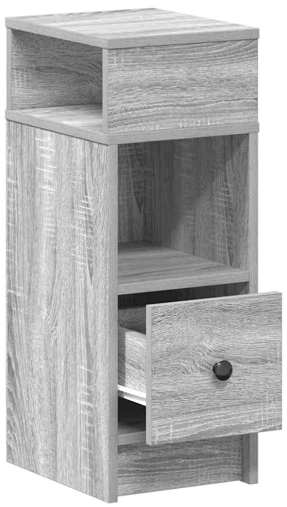 Mesa de cabeceira com gaveta 25x31x66 cm cinzento sonoma