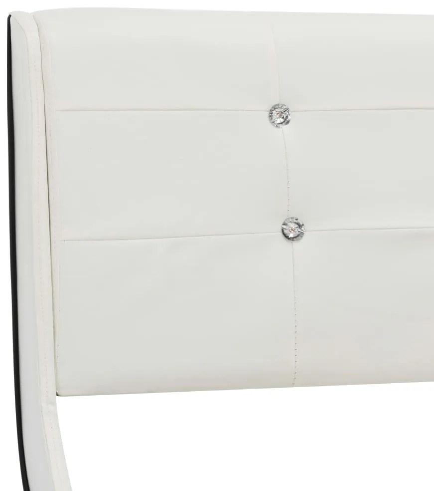 Estrutura de cama 160x200 cm couro artificial branco