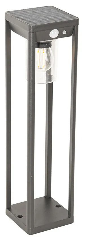 Candeeiro de pé para exterior cinzento escuro 40 cm com LED e luz regulável a energia solar - Sonne