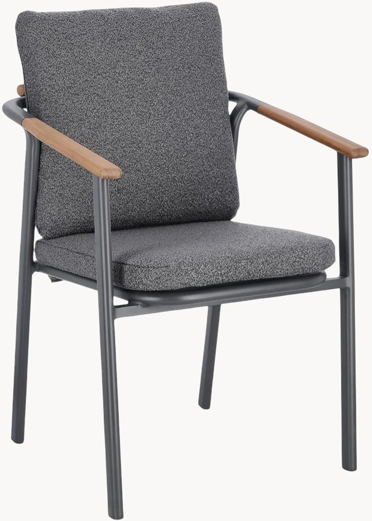 Cadeiras de jantar para jardim com apoio de braços Leonida, conjunto de 4