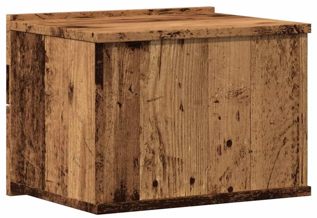 Mesa de cabeceira de parede 40x32x30 cm cor madeira velha