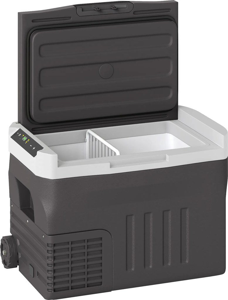 Outsunny Caixa Frigorífica com Compressor 30 L Elétrica com LED Modo ECO Função de Conservação Preto | Aosom Portugal