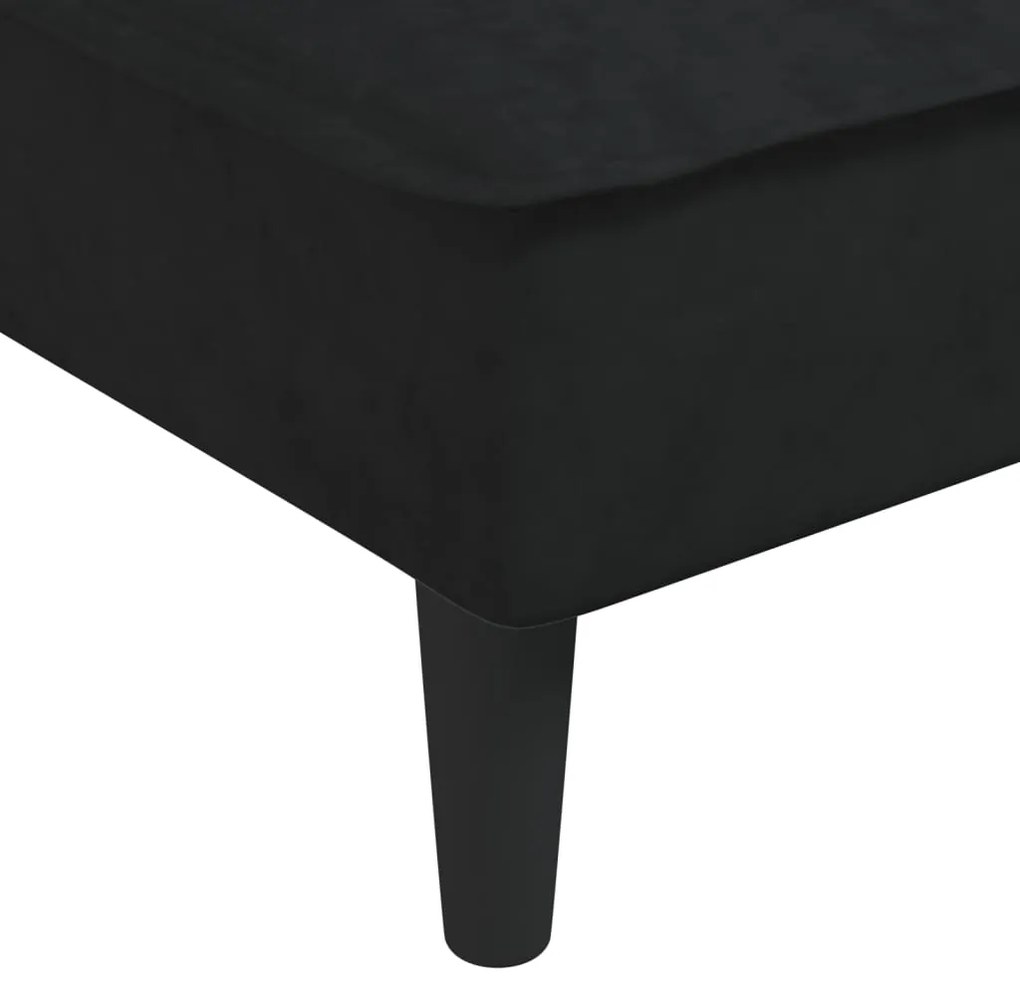 Sofá-cama em forma de L 255x140x70 cm veludo preto