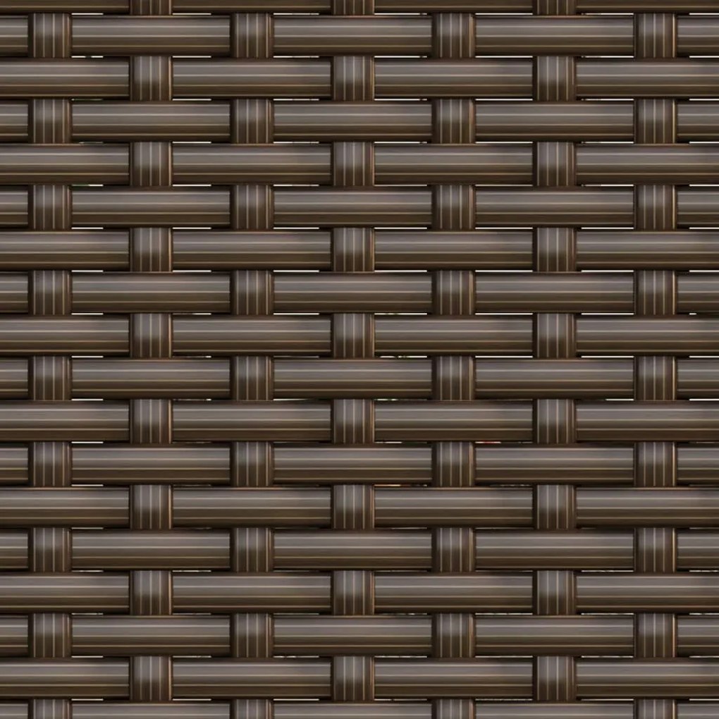 2 pcs conjunto lounge de jardim c/ almofadões vime PE castanho