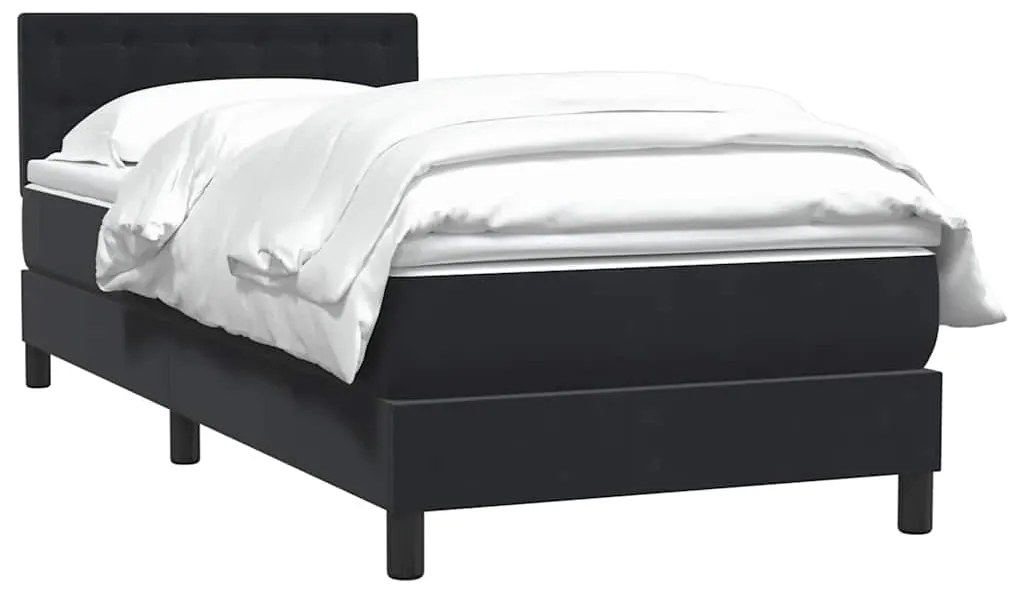 Cama box spring com colchão 90x210 cm veludo preto