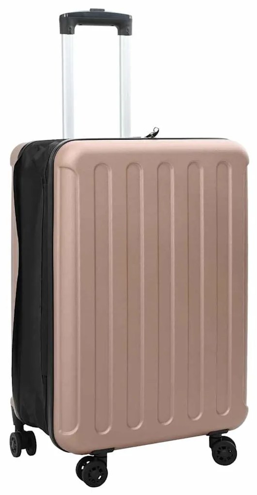Mala Dobrável Casco Duro 24'' Rosa Dourada 43x27x66 cm ABS