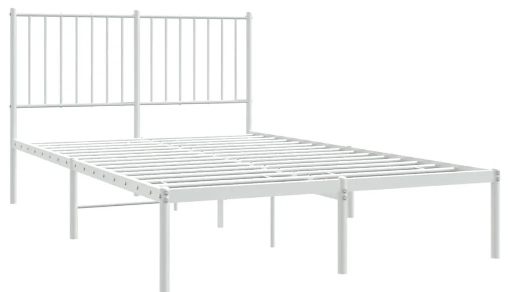 Estrutura de cama com cabeceira 120x200 cm metal branco