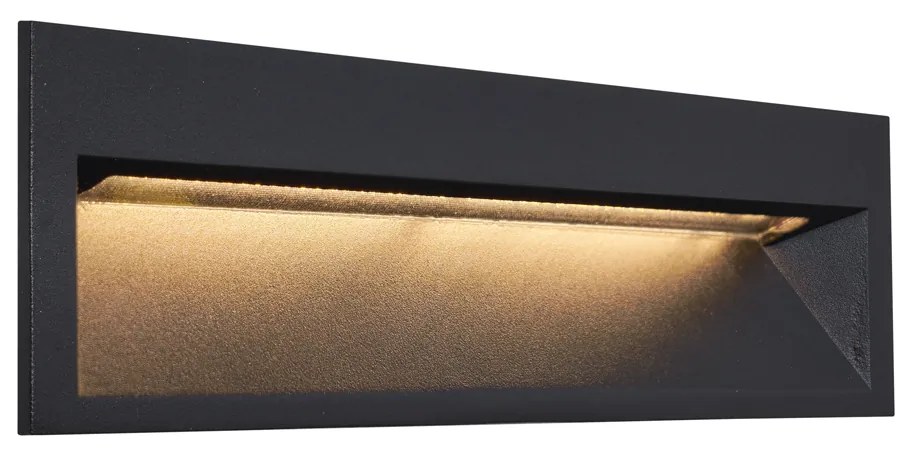 Candeeiro de Parede Embutido Moderno Preto 28cm incl. LED IP65 - Mert Moderno