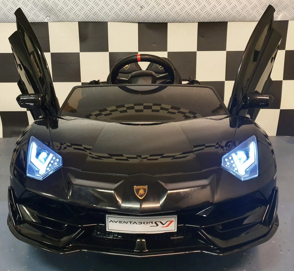 CARRO BATERIA INFANTIL LAMBORGHINI AVENTADOR 12VOLT PRETO METALIZADO
