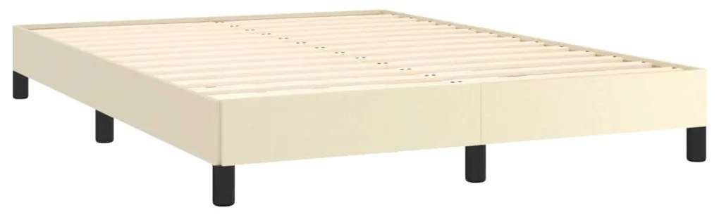 Estrutura de cama 140x200 cm couro artificial cor creme