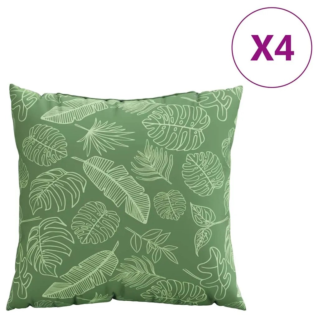 Travesseiros 4 pcs Padrão de Folha 60x60 cm Tecido